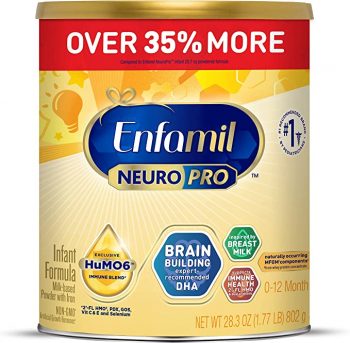 Enfamil NeuroPro Baby Formula, Infant Formula Nutrition, Triple Prebiotic Immune Blend, 2'FL HMO, & Expert-Recommended Omega-3 DHA, Perfect Choice for Baby Milk, Non-GMO, Powder Can