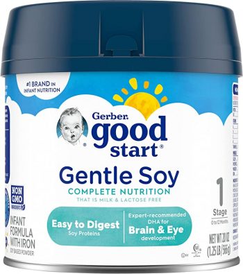 Gerber Good Start Baby Formula Powder, Gentle Soy, Plant Based Protein & Lactose Free Non-GMO Powder Infant Formula, Stage 1,